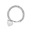 Bracciale Tiff Designer Donna Bracciale rigido di alta qualità Classico argento sterling 925 Cuore Nuovissimo Bracciale con ciondolo a forma di punta di freccia con diamanti Moda