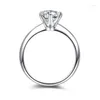 Anelli a grappolo Regalo di coppia Fine Moissanite in argento sterling 925 per le donne Cristallo Misura regolabile Moda Festa di fidanzamento Gioielli da sposa