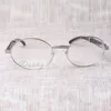 Retro hochwertige Mode Diamond Black Cattle Hörner optische Brille T7550178 für Männer und Frauen, Größe 57-22-135 mm