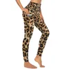 Leggings pour femmes Pantalon de yoga léopard classique avec poches Taches brunes Imprimer Sexy Taille haute Nouveauté Sport Legging Gym à séchage rapide