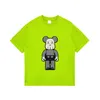 Gaojie Trendy Marke Little Bear Double Yarn Pure Cotton Violent Kaw Large Print Loose Short Sleeve T-Shirt