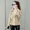 Women's Trench Coats Windbreaker Crop Jackets Women Khaki Double-breasted Short Section For 2024 Spring And Autumn Harajuku Fashion Tops