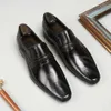 2023 Yaz Erkek Düğün Siyah Kayma Orijinal Deri Marka El Yapımı Moda İngiliz Trend Stil Man Elbise Ayakkabı