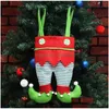 Elf Hosen Strumpf Weihnachtsdekorationen Ornament Weihnachten Stoff Süßigkeiten Tasche Festival Party Zubehör Geschenke 6 Farben Drop Lieferung Dh8W9