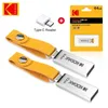 USB Flash Drives Kodak K122 USB2.0 Pendrive 16GB 32GB 64GB 128 GB Metalowy napęd flash USB OTG Dysk Freeshipping +Type-C Adapter