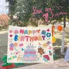 Tapestries Happy Birthday Bakgrund Koot Creative Party Banner Happy Birthday Tapestry Backdrop Photo Props Outdoor Decorative Tapestry