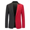 Costumes pour hommes élégant costume d'affaires formel Blazer coupe ajustée veste de bureau vêtements d'extérieur blanc/rouge M 2XL adapté à un usage quotidien