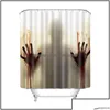 Party Decoration Halloween Horror Shower Curtain HD 3D Printing Polyester Waterproof Partition Home Drop Delivery 2021 Gard Bdesport Dhuko