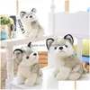 Animais de pelúcia bonecas crianças brinquedo husky cão p boneca brinquedos presentes crianças presente de natal entrega gota dhtip