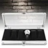 1pcs 6/12 Grids Slots Aluminium Watches Box Jewelry Display Storage Case Suede Inside Container Watch Casket 240116