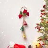 Nya banners streamers confetti julmetall jingle klockor med bowknot band xmas träd dörr hängande pendell juldekorationer noel nyår heminredning