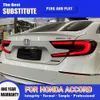 Conjunto de luz traseira do carro sinal de volta dinâmico streamer para honda accord g10 g10.5 led luz traseira 17-20 peças de automóvel freio reverso luz running