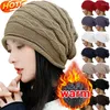 Bérets tricotés Baggy Beanie surdimensionné chapeaux d'hiver Ski Slouchy Cap Skullies bonnets femmes hommes pliant laine douce casquettes chaudes unisexe