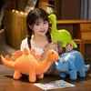 Cartoon Kolorowa dinozaur Pluszowa zabawka Śliczne pluszki Triceratops Plushies Kawaii Soft Kids Toys For Boys Girls Dekor Home Decor 240116