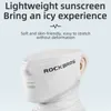 Rockbros Summer Ice Silk Silking Face Mask Anti-UV Anti-Sweat Breatable Running Bandana Sun Protection Sport Scarf Face Mask 240115