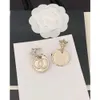 jewelry chaneles earrings personality and high-end feeling are adorned with diamonds five pointed stars gold coins ear hooks and earrings for women