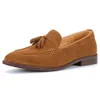 Hommes doux mocassin conduite daim en cuir véritable bateau fantaisie confortable sans lacet mocassins décontractés chaussures plates 240116