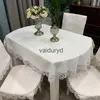 Toalha de mesa oval toalha de mesa para renda de mesa bordada dobra europa mesa de jantar capa de mesa de chá emenda renda capa de poeira capa de cadeiravaiduryd