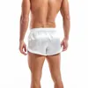 Underbyxor satin underkläder boxare mäns sexiga boxare trosor slät siden pyjamas shorts löst split man lounge boxershorts hem slp bottnar