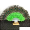 Fluffy Feather Hand Fan Stage Performances Craft Fans Elegant Folding Feathers Party Supplies 1110 Drop Delivery Dhhyi