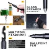 Multifunktions-Militärverteidigungs-Taktische Stift-Notfall-Taschenlampe Strobe-Flaschenöffner Glasbrecher Wasserdichter Aufbewahrungskoffer 240116