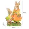 Other Event Party Supplies Easter Rabbit Bunny Ornaments Micro Landscape Figurine Resin Craft Miniature Fairy Garden Decoration Accessories YQ240116