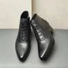 5 Cm Height Italian Mens Boots Genuine Leather Winter Designer Handmade Warm Man Ankle Social Party Shoes with High Heels