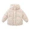 Down Coat Girls' Floral Hooded Jacket Children's Clothing Winter Parkas Jackets For Children 2024 Kids Baby