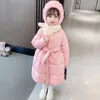 Down Coat Children Baby Girls Jacket Winter Long Padding Padded Ski Suit Parka Dress Toddler Shinny Hooded Christmas Costumes