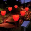 Lawn Lamps Set Of 6 Solar Heart Stake Lights For Valentines Day Decor Outdoor Waterproof Heart Shaped Light For Garden Pathway Durable YQ240116