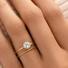 Clusterringen CANNER Klassiek Zesklauw Vrouwen Huwelijk Verloving Zirkoon Ring Luxe 18K Goud S925 Sterling Zilver Fijne Sieraden Feestcadeau