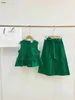 Brand Baby Tracksuits Designer Kids Two Piece Set Size 110-160 Solid Color Sleeveless Kids T-Shirt och Wide Leg Pants Jan10