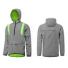 Racing Jackets Men Reflective Cycling Jacket Windproof Hooded Bike Coat For Running Hiking Walking Night Safety Jersey