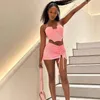 Work Dresses Sexy Summer Sweet 2 Piece Skirt Sets Crop Lace Tops Outfit 2024 Y2K Streetwear Fashion Mini Dress Chic Cute Two Set