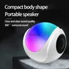 Altavoces portátiles Mini soporte de iluminación colorida de escritorio para conectar la inserción de tarjeta de baile cuadrada portátil al aire libre regalo creativo Bluetooth hablar YQ240116