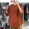 LAPPSTER Men Oversized Streetwear Cotton Colorful T Shirts Summer Mens Japanese Fashions Harajuku T-Shirt Male Vintage Tees 240115
