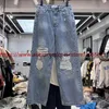 Men's Pants Washed Damaged Jeans Men Women Vintage Trousersyolq