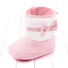 First Walkers Wholesale Winter Cotton Shoes High-top Baby Girl Shoelaces Bow 0-1 Years Old 2152