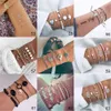 Pulseras con dijes Estilos mixtos Pulseras multicapa Brazaletes Joyería de cuentas de piedra natural Cangrejo Tortuga Boho Borla Brazaletes de cristal Joyería Femela