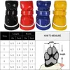 Dog Apparel Snow Pet Warm PU 4pcs/set Puppy Boots Winter S Chihuahua Slip Leather Waterproof Small Shoes For