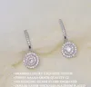 Ins Top Sell Dangle Earrings Sparkling Luxury Jewelry 925 Sterling Silver Double Rows 5A Cubic Zircon CZ Diamond Gemstones Party Women Wedding Earring Gift