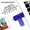 USB Flash-enheter OTG 3 i 1 Pendrive 128 GB 64 GB CLE USB2.0 Memory Disk 32GB 16GB Pen Drive Flash USB Application Micro Type C USB Key Flash Stick