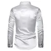 Suknia ślubna z długim rękawem Mężczyźni Miękki Wygodny Blask Business for England Style Style Formal Tops 240115