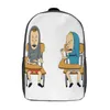 Tassen Beavis And Butthead aan het bureau Rugzak Dames Cartoon Grote rugzakken Polyester Nieuwigheid Middelbare schooltassen Camping Kleurrijke rugzak