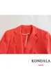 KONDALA Office Lady Chic Red Women Suits V Neck Short Sleeve BlazerHigh Waist Ruffles Mini Skirts Fashion 2023 Summer Mujer Set 240115