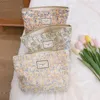 Cosmetic Bags Floral Makeup Bag For Women Large Cotton Fabric Travel Toilet Beauty Case Necesserie Storage Organizer Pouch Clutch