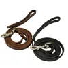 Genuine Leather Dog Leash Dogs Long Leashes Braided Pet Walking Training Leads Brown Black Colors for Medium Large 240115