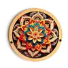 Mandala Flower Irregular Jigsaw Puzzle High Difficulty Brain Games Rompecabezas De Madera Educational Toys Wooden 240115