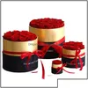 装飾的な花の花輪の永遠のバラ箱の中で保存された本物のマザーデーギフトロマンチックなバレンタインギフトドロップ配達dhaf2