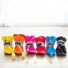 Dog Apparel 4 Pieces/Set Of Non Slip Pet Shoes Winter Warmth Rain And Snow Boots Kitten Puppy Walking Waterproof Foot Covers